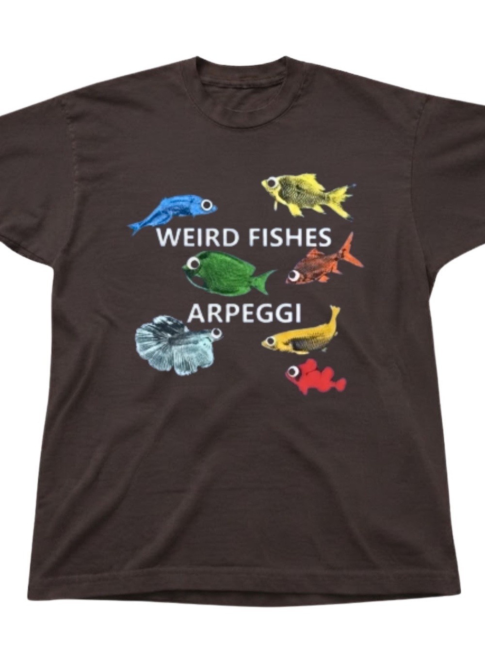 Brown Weird Fishes Arpeggi Graphic T-Shirt Gildan Tee Top